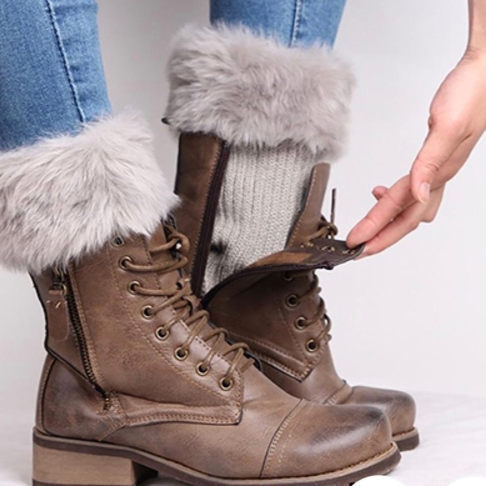 Newb furry ribbed boot warmer cuff